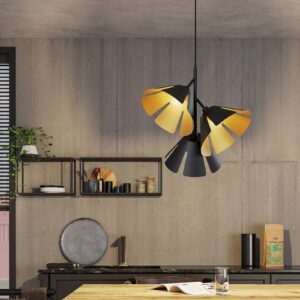 Svítidlo Lucande černá/zlatá ocel/hliník