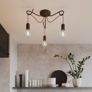 Svítidlo Lucande černá/červená železo