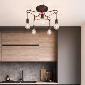 Svítidlo Lucande černá/červená železo