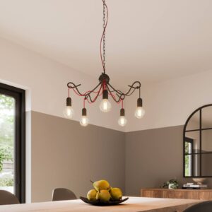 Svítidlo Lucande černá/červená železo