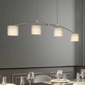 Svítidlo Lucande opálová bílá/nikl satinovaný sklo/kov