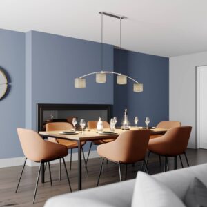 Svítidlo Lucande taupé/nikl satinovaný textil/kov