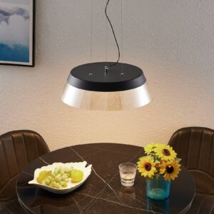 Svítidlo Lucande koňaková železo/sklo/plast