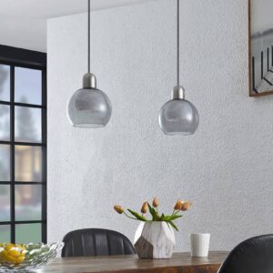 Svítidlo Lucande nikl/bílá/kouřově šedá železo/sklo