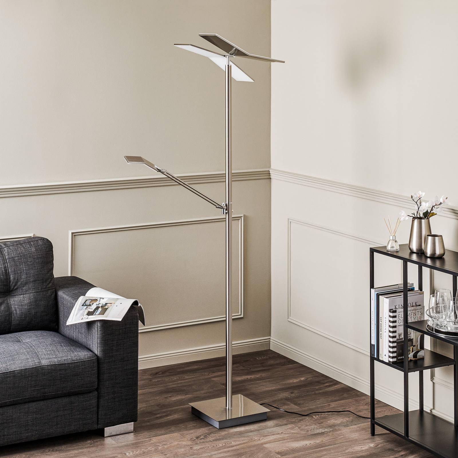 Svítidlo Lucande nikl/chrom nerez/plast