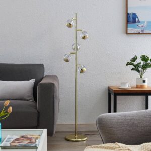 Svítidlo Lucande zlatá/čirá ocel/sklo