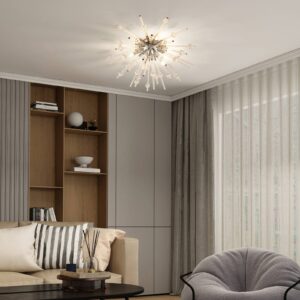 Svítidlo Lucande chrom/čirá železo/sklo