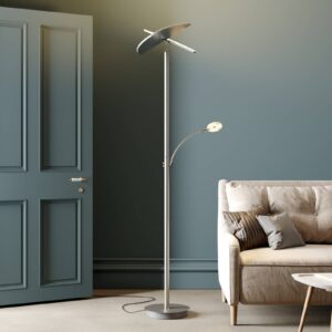 Svítidlo Lucande nikl satinovaný kov/akryl