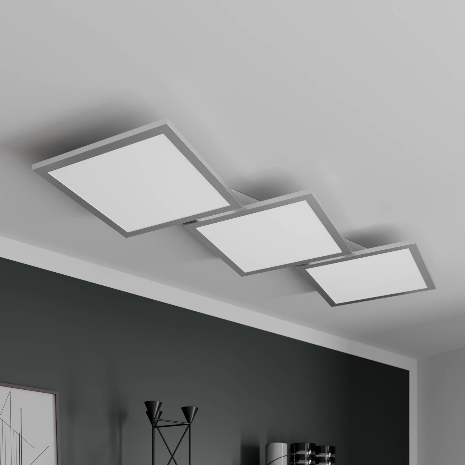 Lucande LED stropní svítidlo Ilira, CCT, 3zdrojové, Kuchyň, plast, hliník, 32W, P: 110 cm, L: 40 cm, K: 5cm - Image 2