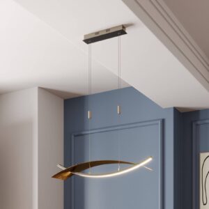 Svítidlo Lucande černá/zlatá kov/plast