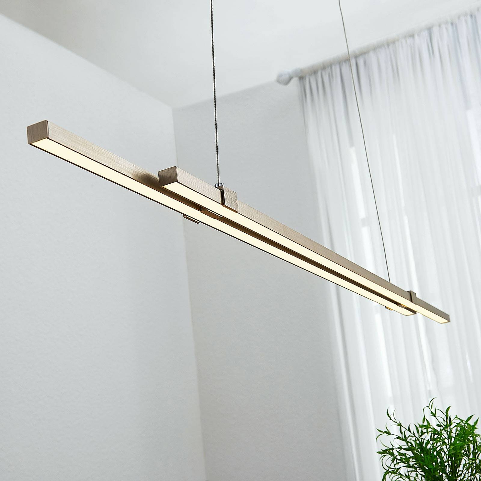 Svítidlo Lucande ledová/nikl satinovaný akryl/nerezová ocel/hliník