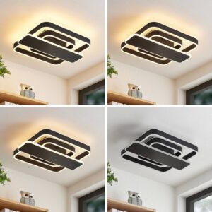 Svítidlo Lucande matná černá hliník/železo/silikon