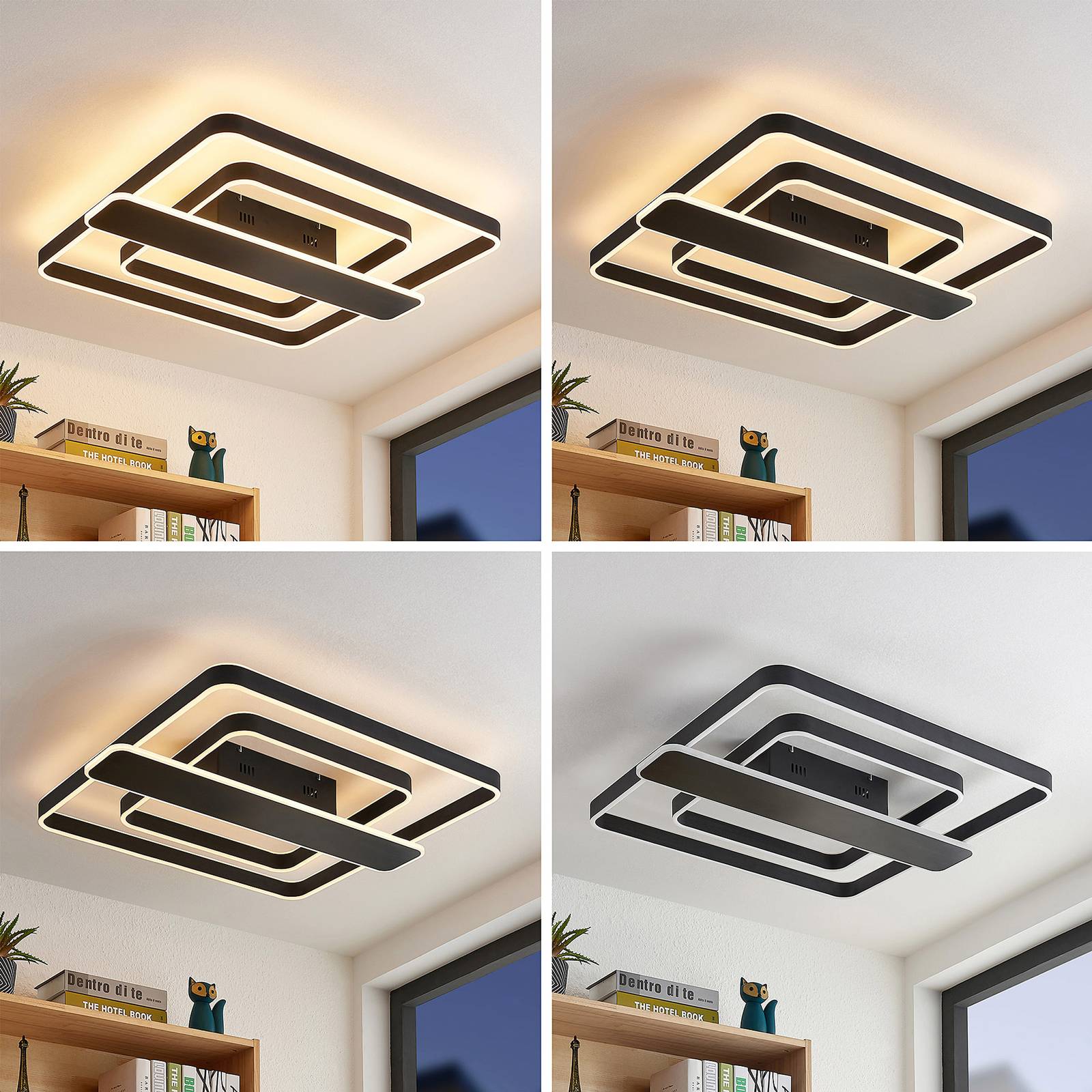 Svítidlo Lucande matná černá hliník/železo/silikon