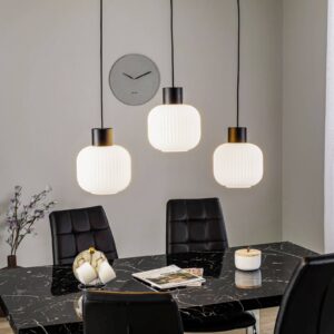 Svítidlo Lucande opálově bílá/černá sklo/železo