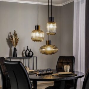 Svítidlo Lucande kouřově šedá/černá sklo/železo