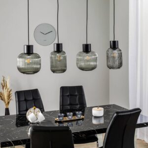 Svítidlo Lucande kouřově šedá/černá sklo/železo