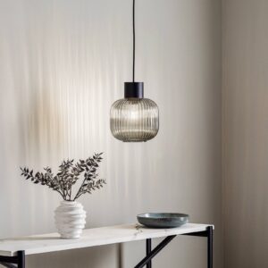 Svítidlo Lucande kouřově šedá/černá sklo/železo