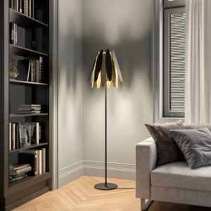 Svítidlo Lucande černá/zlatá kov/plast