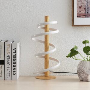 Svítidlo Lucande světlý dub/bílá hliník/silikon