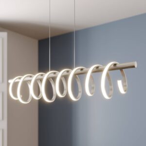 Svítidlo Lucande nikl satinovaný/bílá hliník/silikon