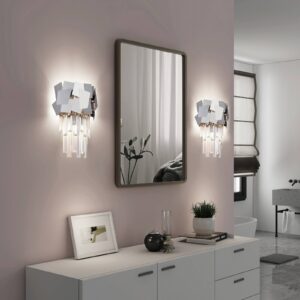 Svítidlo Lucande zrcadlená/čirá nerez/křišťál