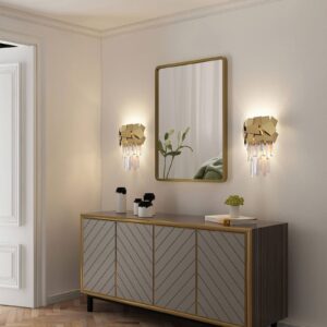 Svítidlo Lucande zlatá/čirá nerez/křišťál