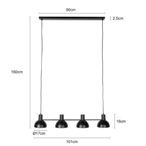 Svítidlo Lucande matná černá železo