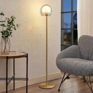 Svítidlo Lucande mosaz/kouřová šedá/bílá železo/sklo