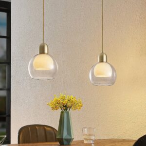 Svítidlo Lucande mosaz/kouřová šedá/bílá železo/sklo