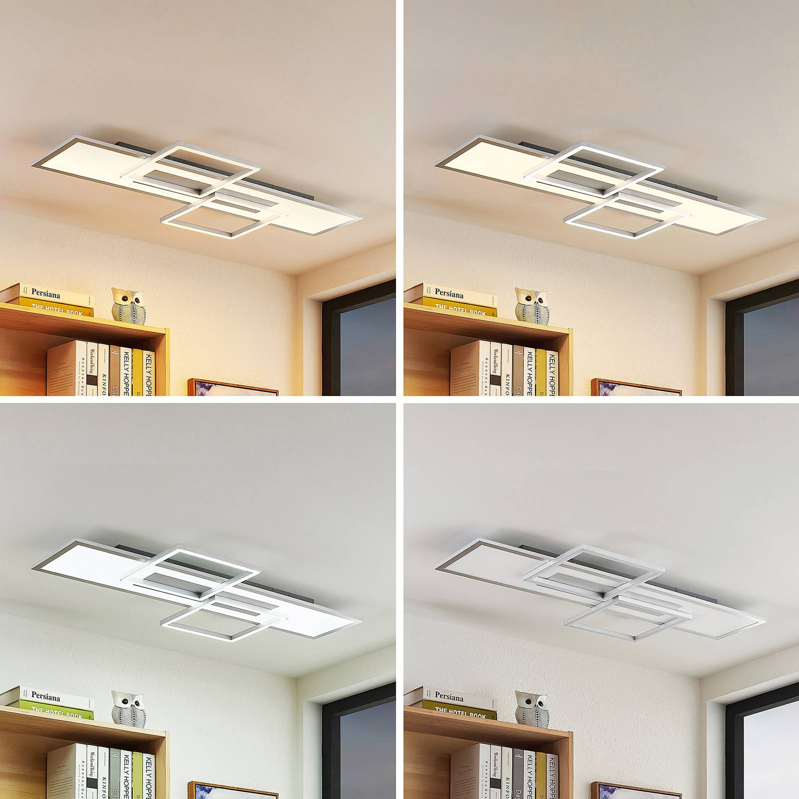 Lucande Stropní svítidlo Narumi LED CCT, 110 cm, bílé, Obývací pokoj / jídelna, Hliník, železo, plast, 45W, P: 110 cm, L: 56 cm, K: 7cm - Image 3