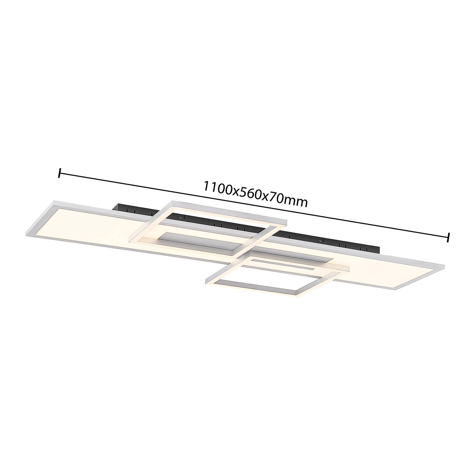 Lucande Stropní svítidlo Narumi LED CCT, 110 cm, bílé, Obývací pokoj / jídelna, Hliník, železo, plast, 45W, P: 110 cm, L: 56 cm, K: 7cm - Image 4