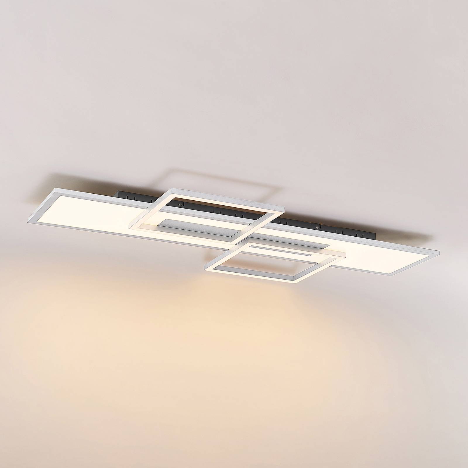 Lucande Stropní svítidlo Narumi LED CCT, 110 cm, bílé, Obývací pokoj / jídelna, Hliník, železo, plast, 45W, P: 110 cm, L: 56 cm, K: 7cm - Image 5