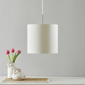 Svítidlo Lucande niklová matná/krémová ocel/textil