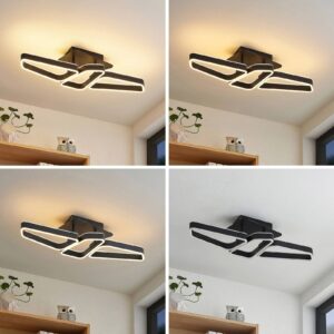 Svítidlo Lucande matná černá/zlatá železo/silikon