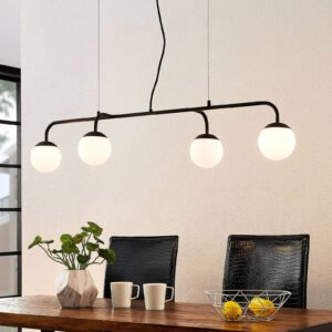 Svítidlo Lucande bílá/černá sklo/železo