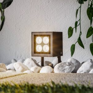 Svítidlo Lucande grafitově šedá/čirá hliník/sklo/plast