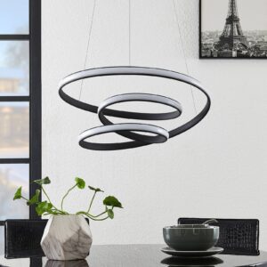 Svítidlo Lucande pískově černá Železo/hliník/silikon