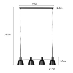 Svítidlo Lucande matná černá železo