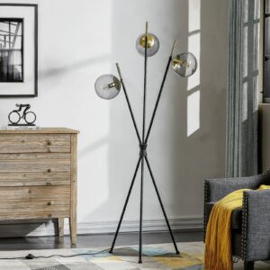 Svítidlo Lucande čirá/černá/mosaz sklo/kov