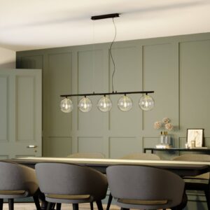 Svítidlo Lucande čirá/černá/mosaz sklo/kov