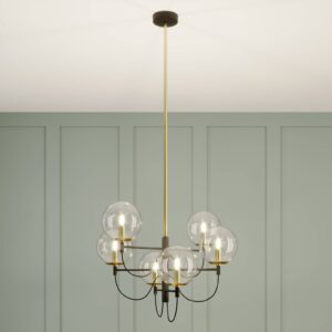 Svítidlo Lucande čirá/černá/mosaz sklo/kov