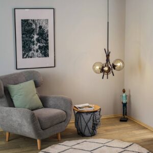 Svítidlo Lucande kouřově šedá/černá sklo/kov