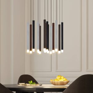 Svítidlo Lucande černá/hliník/kávově hnědá hliník/železo/akryl