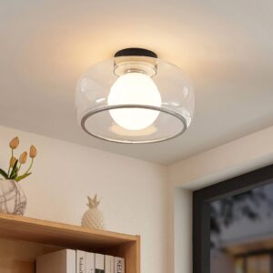 Svítidlo Lucande černá/transparentní železo/sklo/plast