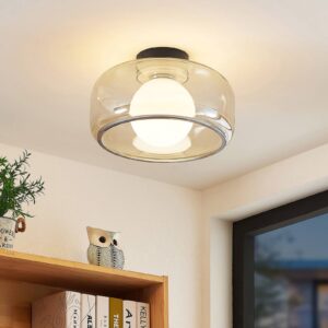 Svítidlo Lucande černá/kouřová železo/sklo/plast