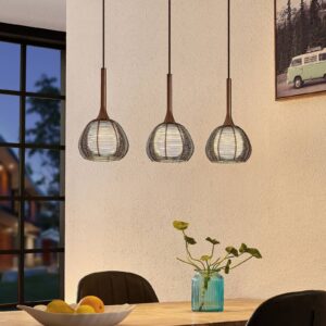 Svítidlo Lucande hnědá/bílá železo/sklo/hliník