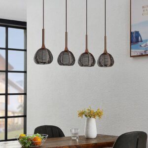 Svítidlo Lucande hnědá/bílá železo/sklo/hliník