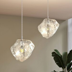 Svítidlo Lucande chrom/čirá železo/sklo