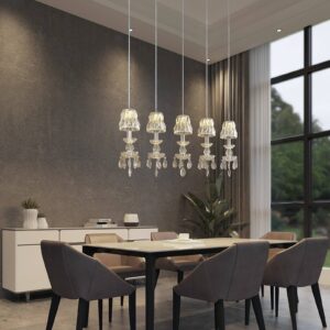 Svítidlo Lucande čirá/chrom sko/křišťál/železo