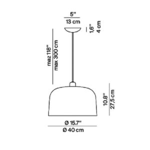 Svítidlo Luceplan cihlově červená matná ocel/bio plast (PLA)